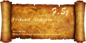 Frühauf Szabina névjegykártya